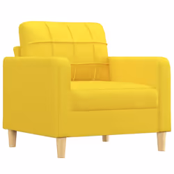 vidaXL Set di Divani 4 pz con Cuscini Giallo Chiaro in Tessuto - Vista aggiuntiva 3