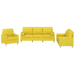 VidaXL 3201263 set di mobili per soggiorno Giallo Metallo, Legno compensato