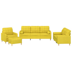 VidaXL 3201271 set di mobili per soggiorno Giallo Metallo, Legno compensato