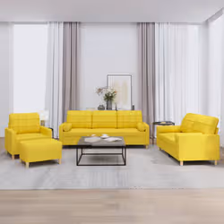 VidaXL 3201271 set di mobili per soggiorno Giallo Metallo, Legno compensato - Vista aggiuntiva 2