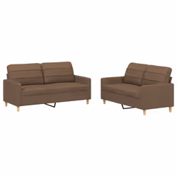 Set di Divani 2 pz con Cuscini Marrone in Tessutocod mxl 83102 - Vista aggiuntiva 2