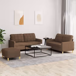 VidaXL 3201285 set di mobili per soggiorno Marrone Metallo, Legno compensato - Vista aggiuntiva 2