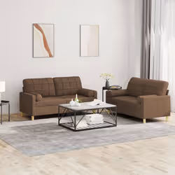VidaXL 3201293 set di mobili per soggiorno Marrone Metallo, Legno compensato - Vista aggiuntiva 2