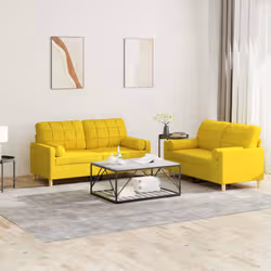 VidaXL 3201295 set di mobili per soggiorno Giallo Metallo, Legno compensato - Vista aggiuntiva 2
