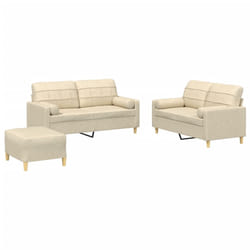 VidaXL 3201300 set di mobili per soggiorno Crema Metallo, Legno compensato