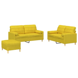 VidaXL 3201303 set di mobili per soggiorno Giallo Metallo, Legno compensato
