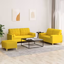 VidaXL 3201303 set di mobili per soggiorno Giallo Metallo, Legno compensato - Vista aggiuntiva 2