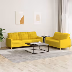 VidaXL 3201311 set di mobili per soggiorno Giallo Metallo, Legno compensato - Vista aggiuntiva 2