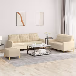VidaXL 3201316 set di mobili per soggiorno Crema Metallo, Legno compensato - Vista aggiuntiva 2
