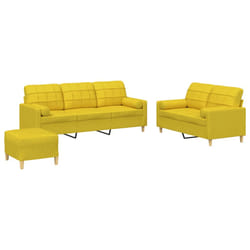 VidaXL 3201335 set di mobili per soggiorno Giallo Metallo, Legno compensato