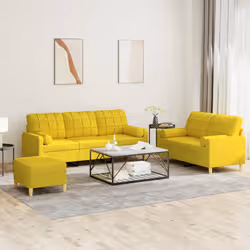 VidaXL 3201335 set di mobili per soggiorno Giallo Metallo, Legno compensato - Vista aggiuntiva 2