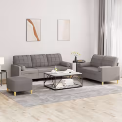 VidaXL 3201337 set di mobili per soggiorno Grigio talpa - Vista aggiuntiva 2