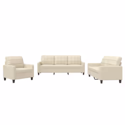 Set di Divani 3 pz con Cuscini crema in Similpellecod mxl 83113 - Vista aggiuntiva 2