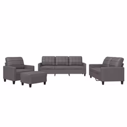 VidaXL 3201345, Grigio, Schiuma, Ecopelle, Metallo, Polywood, Tessile, 60 cm, 50 cm, 41 cm