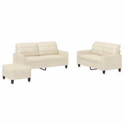 VidaXL 3201364, Crema, Schiuma, Ecopelle, Metallo, Polywood, Tessile, 70 cm, 55 cm, 41 cm