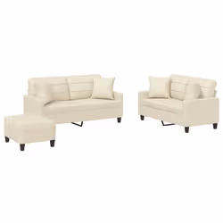 VidaXL 3201374, Crema, Schiuma, Ecopelle, Metallo, Polywood, Tessile, 70 cm, 55 cm, 41 cm