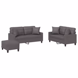 VidaXL 3201375, Grigio, Schiuma, Ecopelle, Metallo, Polywood, Tessile, 70 cm, 55 cm, 41 cm