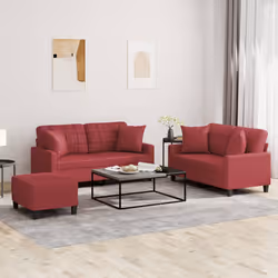 VidaXL 3201376 set di mobili per soggiorno Rosso - Vista aggiuntiva 2