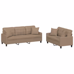 VidaXL 3201387, Cappuccino, Schiuma, Ecopelle, Metallo, Polywood, Tessile, 60 cm, 50 cm, 41 cm