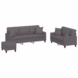 VidaXL 3201395, Grigio, Schiuma, Ecopelle, Metallo, Polywood, Tessile, 60 cm, 50 cm, 41 cm