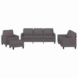 VidaXL 3201405, Grigio, Schiuma, Ecopelle, Metallo, Polywood, Tessile, 60 cm, 50 cm, 41 cm