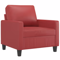 vidaXL Set di Divani 4 pz con Cuscini Rosso Vino in Similpelle - Vista aggiuntiva 3