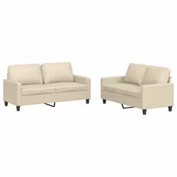 VidaXL 3201409, Crema, Schiuma, Ecopelle, Metallo, Polywood, Tessile, 158 cm, 77 cm, 80 cm