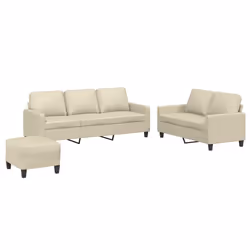 VidaXL 3201424, Crema, Schiuma, Ecopelle, Metallo, Polywood, Tessile, 60 cm, 50 cm, 41 cm