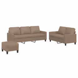 VidaXL 3201427, Cappuccino, Schiuma, Ecopelle, Metallo, Polywood, Tessile, 60 cm, 50 cm, 41 cm
