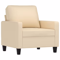 vidaXL Set di Divani 4 pz con Cuscini Crema in Tessuto - Vista aggiuntiva 3