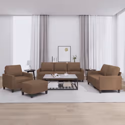 VidaXL 3201439 set di mobili per soggiorno Marrone Metallo, Legno compensato - Vista aggiuntiva 2
