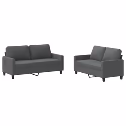Set di Divani 2 pz con Cuscini Grigio Scuro in Tessutocod mxl 131079 - Vista aggiuntiva 2