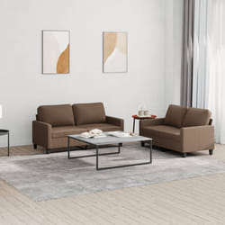 vidaXL Set di Divani 2 pz con Cuscini Marrone in Tessuto
