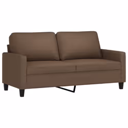 vidaXL Set di Divani 2 pz con Cuscini Marrone in Tessuto - Vista aggiuntiva 3