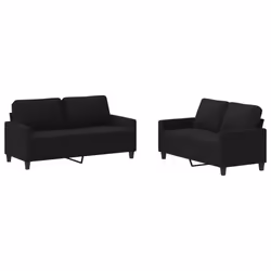Set di Divani 2 pz con Cuscini Nero in Tessutocod mxl 83125 - Vista aggiuntiva 2