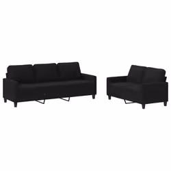Set di Divani 2 pz con Cuscini Nero in Tessutocod mxl 131036 - Vista aggiuntiva 2