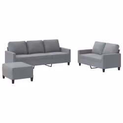 Set di Divani 3 pz con Cuscini Grigio Chiaro in Tessutocod mxl 107069 - Vista aggiuntiva 2