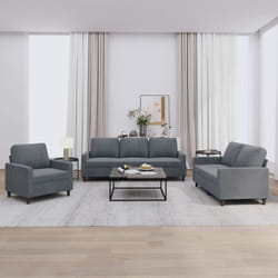 Set di Divani 3 pz con Cuscini Grigio Scuro in Vellutocod mxl 107071
