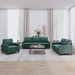 Vidaxl - Set di Divani 3 pz con Cuscini Verde scuro in Velluto