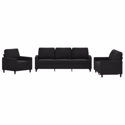 Set di Divani 3 pz con Cuscini Nero in Vellutocod mxl 83130 - Vista aggiuntiva 2