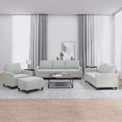 vidaXL Set di Divani 4 pz con Cuscini Grigio Chiaro in Velluto