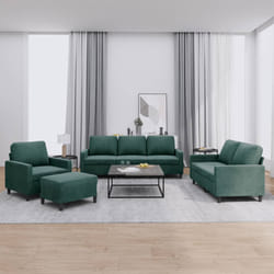vidaXL Set di Divani 4 pz con Cuscini Verde scuro in Velluto