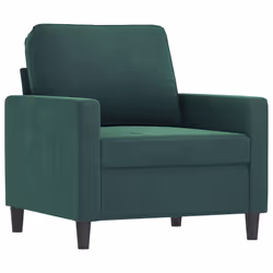 vidaXL Set di Divani 4 pz con Cuscini Verde scuro in Velluto - Vista aggiuntiva 3