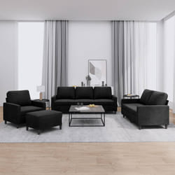 Set di Divani 4 pz con Cuscini Nero in Vellutocod mxl 131037