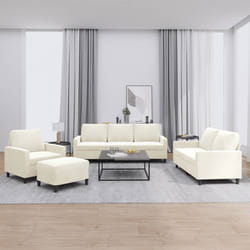vidaXL Set di Divani 4 pz con Cuscini Crema in Velluto