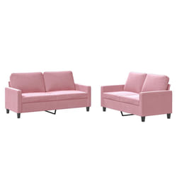 VidaXL 3201499 set di mobili per soggiorno Rosa Metallo, Legno compensato