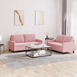 VidaXL 3201499 set di mobili per soggiorno Rosa Metallo, Legno compensato - Vista aggiuntiva 2