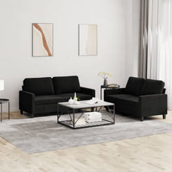 vidaXL Set di Divani 2 pz con Cuscini Nero in Velluto
