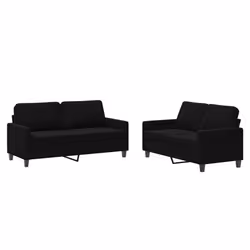 vidaXL Set di Divani 2 pz con Cuscini Nero in Velluto - Vista aggiuntiva 2
