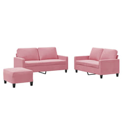 VidaXL 3201509 set di mobili per soggiorno Rosa Metallo, Legno compensato